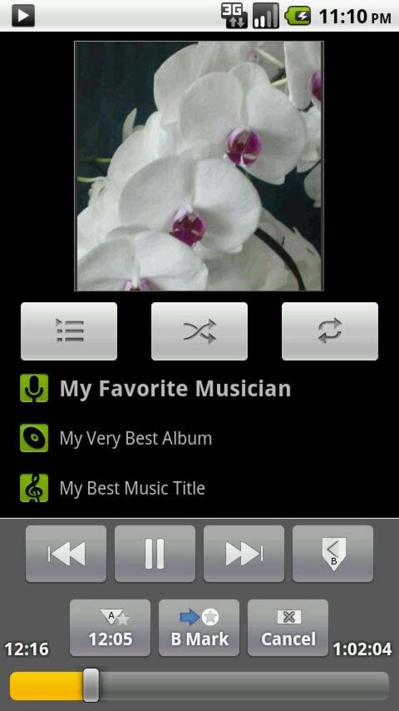 Screenshot #2 - AB AUDIO REPEAT PLAYER 4.1.1