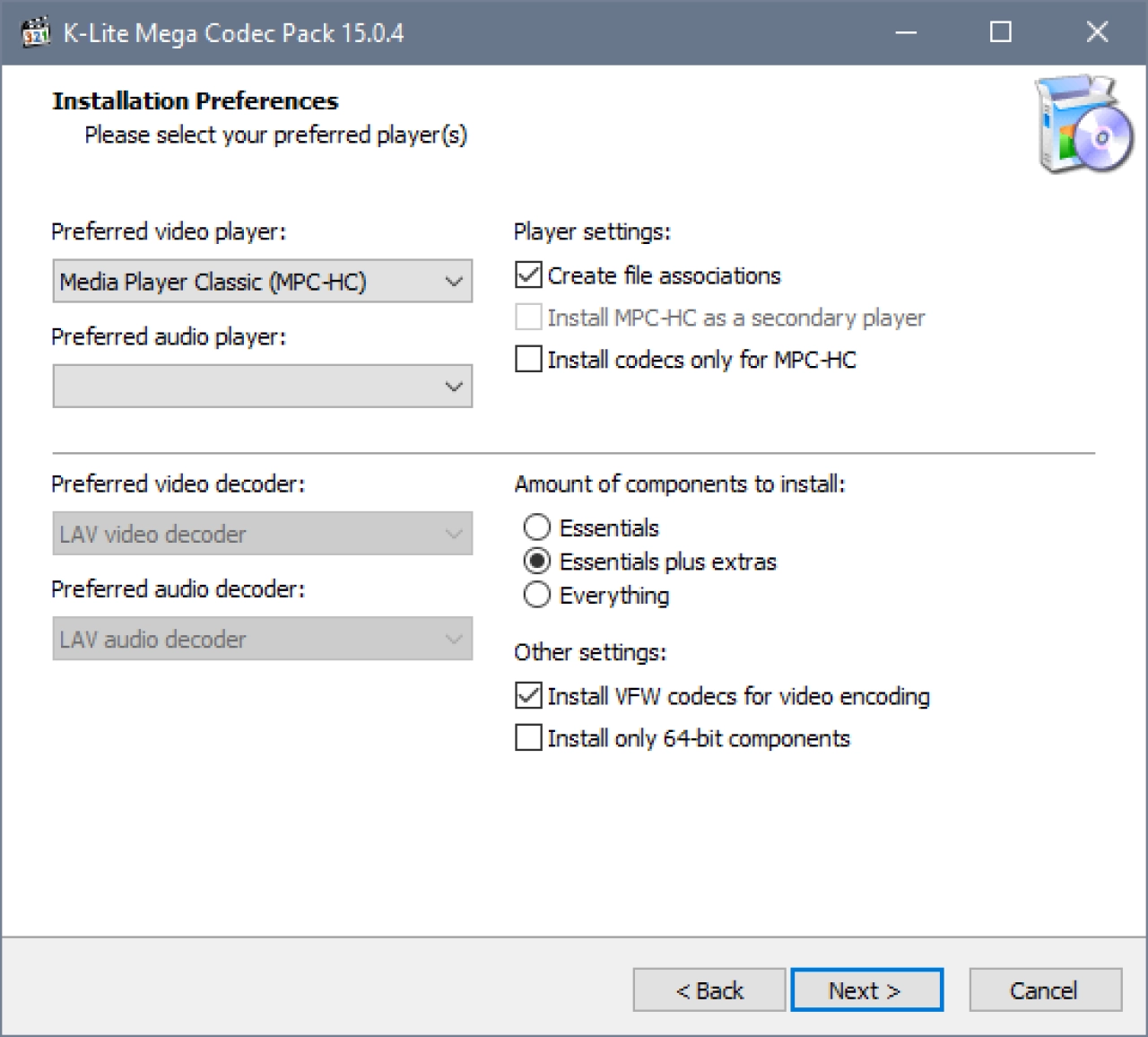 Screenshot #1 - Кодеки K-Lite Codec Pack v18.7.0 для windows 10 64 bit на русском
