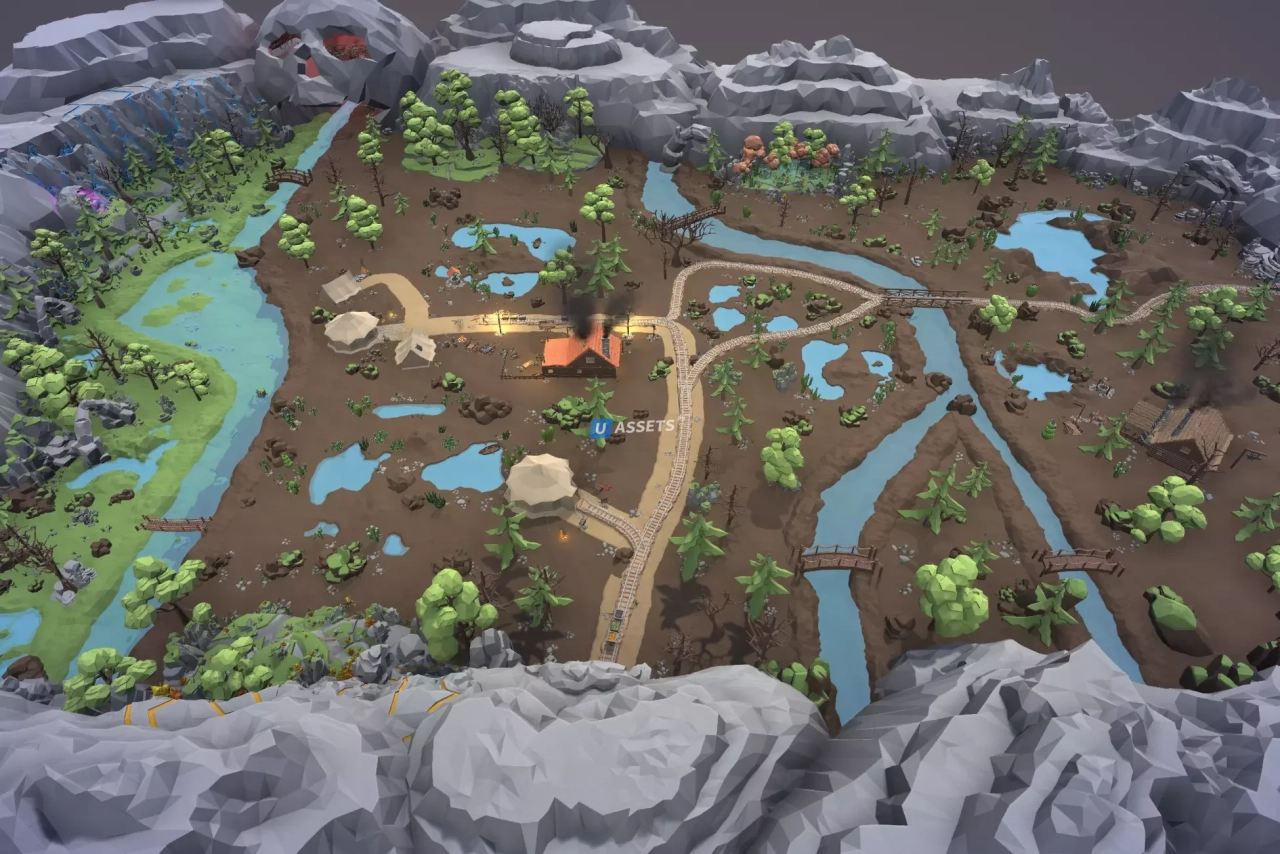 Screenshot #4 - Ultimate Low Poly Mining, Cave & Blacksmith Pack - Ores, Gems, Props, Tools