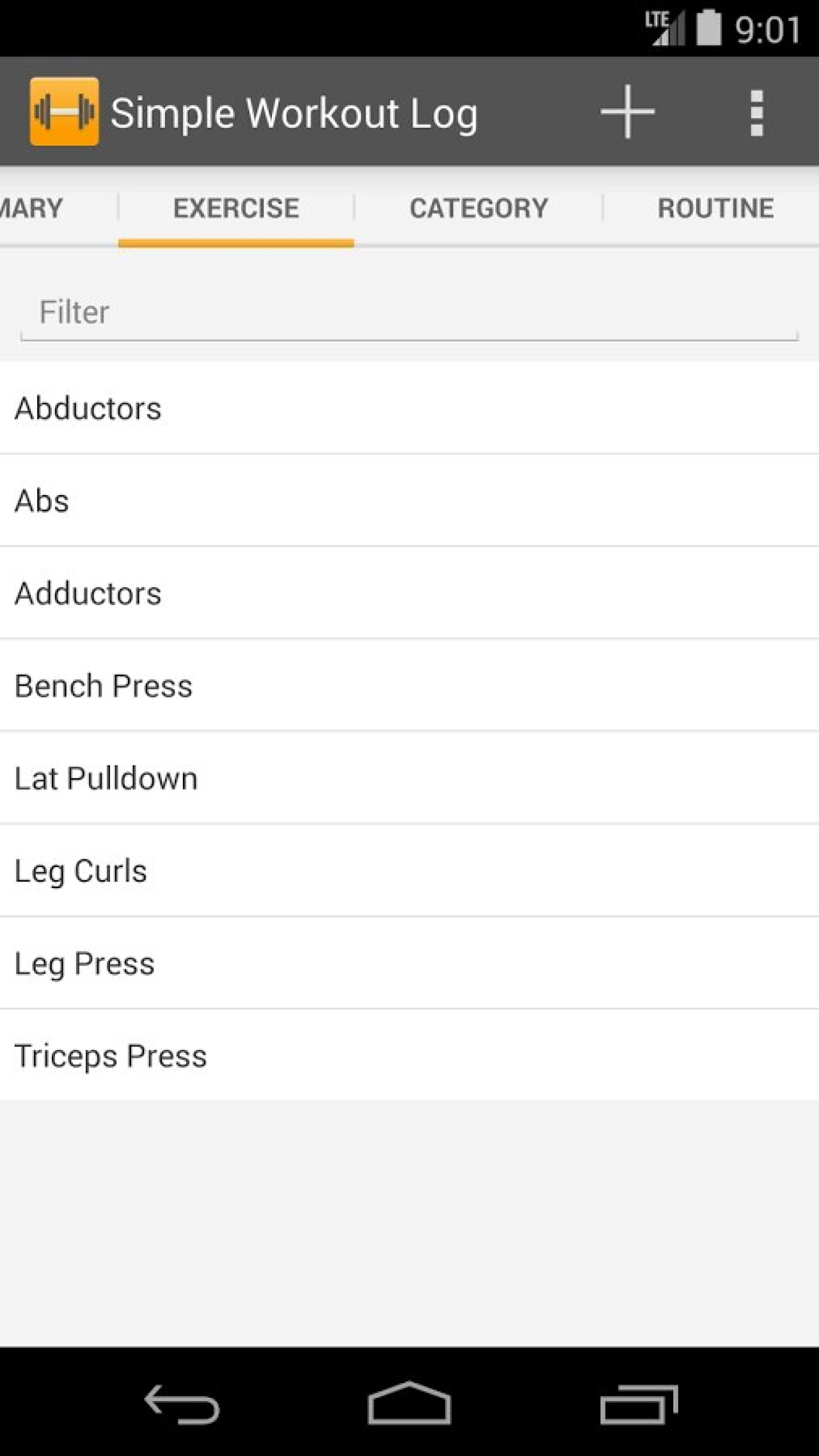 Screenshot #2 - SIMPLE WORKOUT LOG 3.9.83