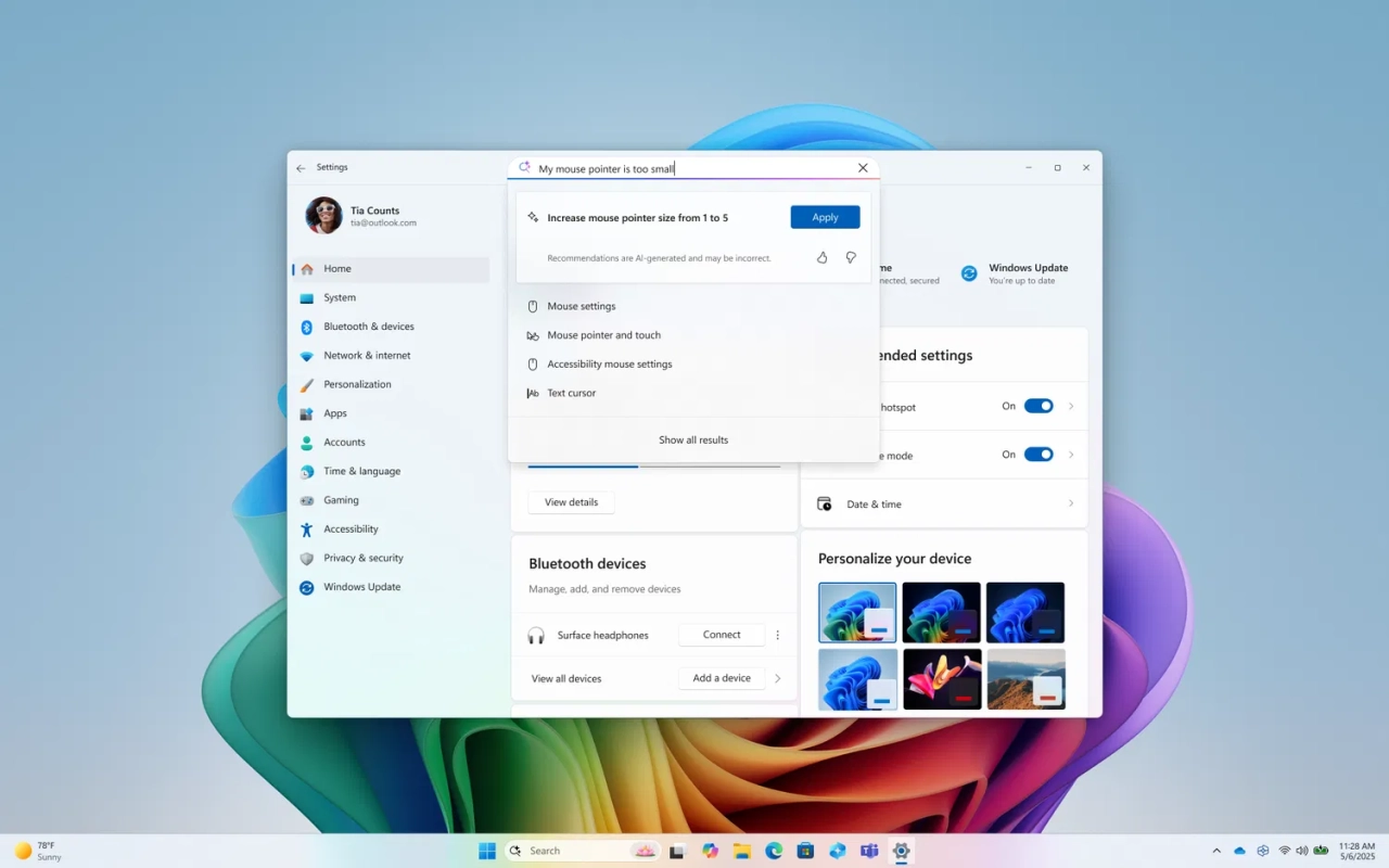 Screenshot #1 - Windows 11 Pro 25H2 Build 26200.5722 Dev