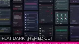 Screenshot #1 - Flat Dark Themed GUI / UI Kit - over 600 PNG