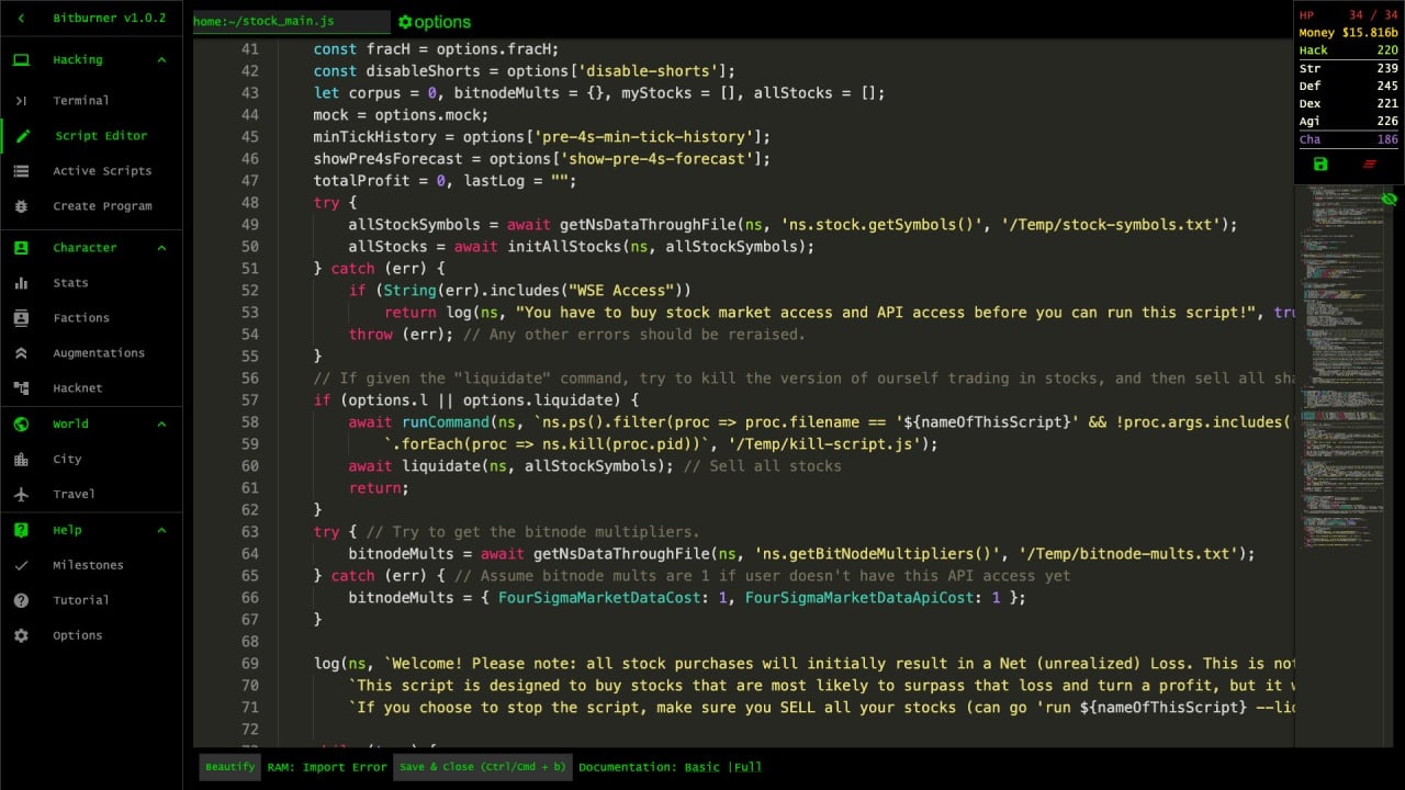 Screenshot #7 - Bitburner