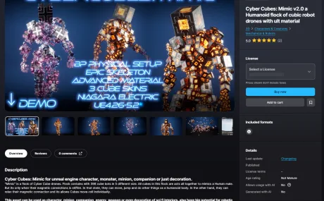 Cyber Cubes: Mimic (4.27 and 5.0 – 5.7) for Unreal Engine