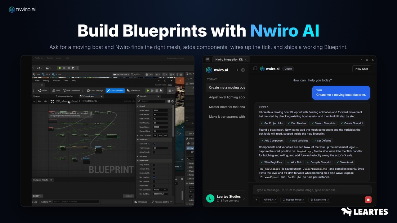 Screenshot #2 - NWIRO - AI Integration Kit ( Unreal Copilot & MCP & IK & Ultimate AI Bridge MCP) (Premium)