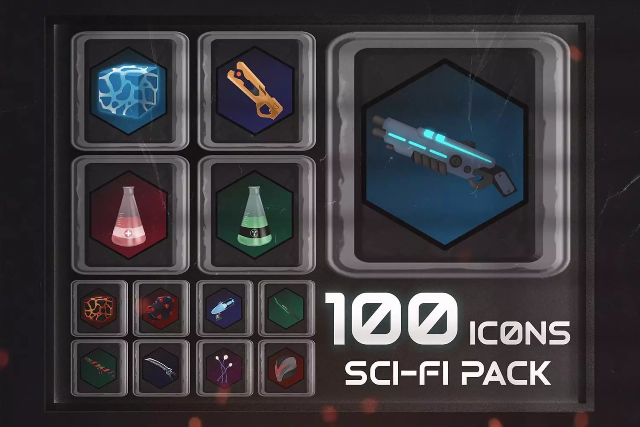 Screenshot #1 - 100 Sci-Fi Icons Pack