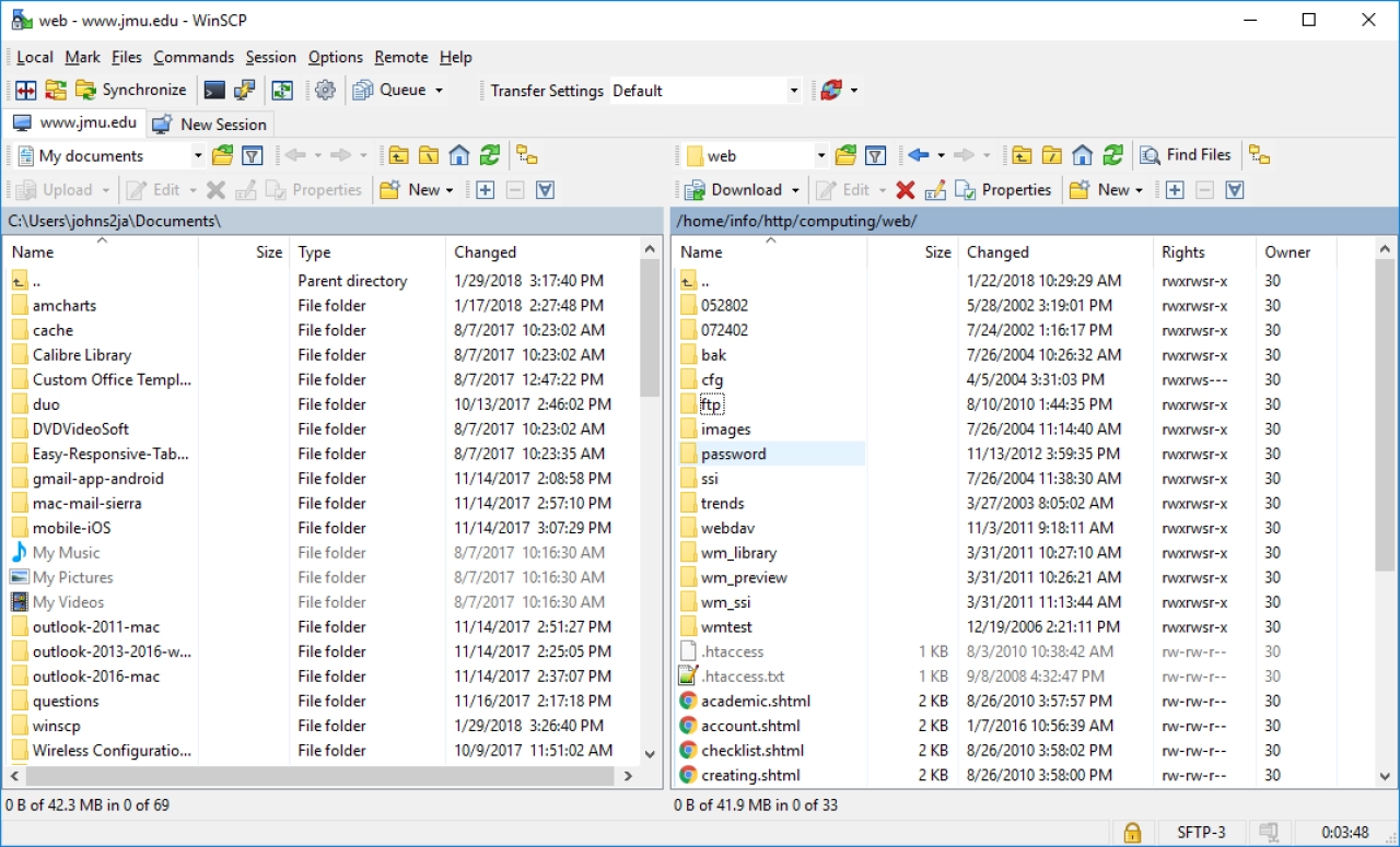 Screenshot #1 - WinsCP v6.3 FTP клиент