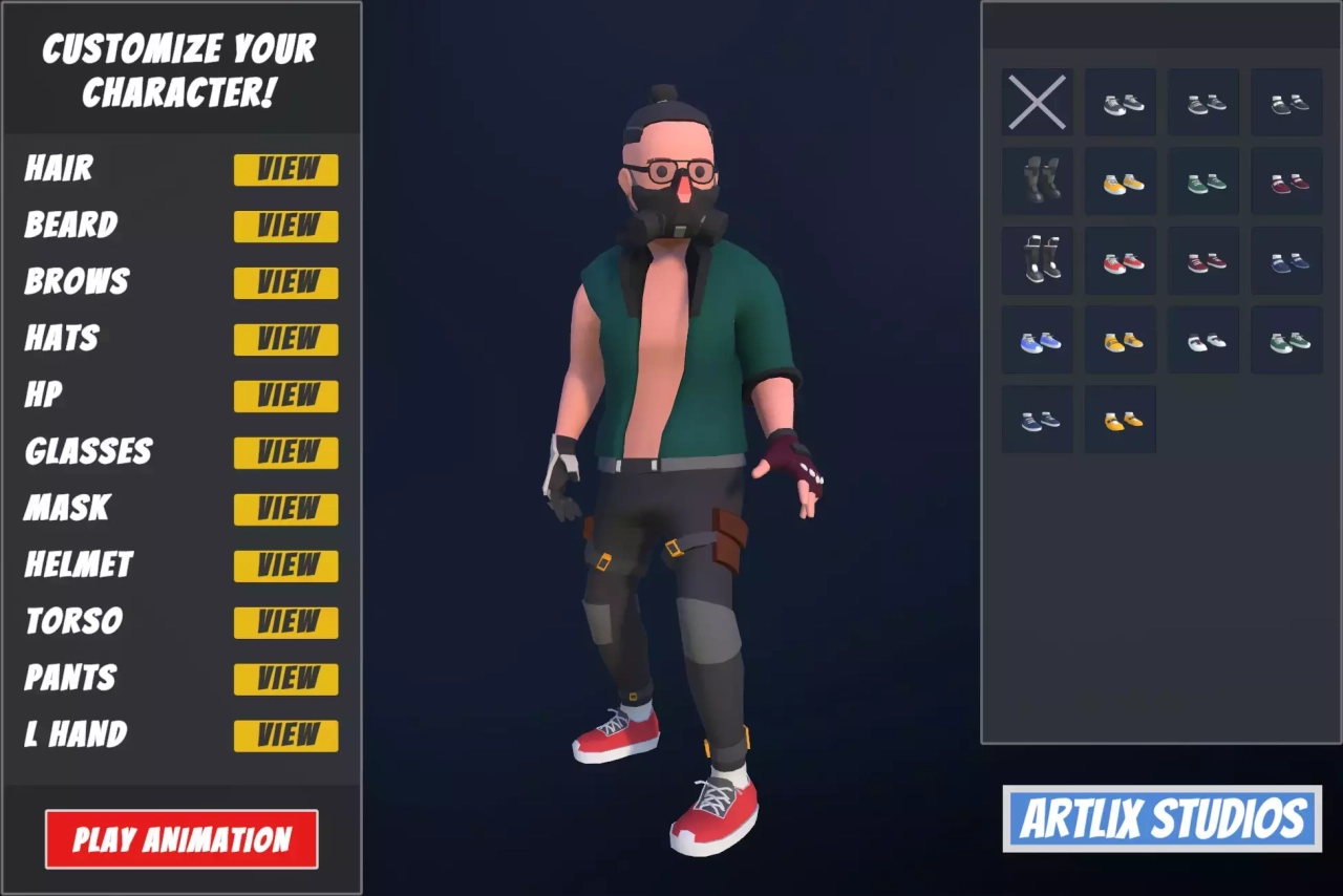 Screenshot #2 - Customizable 3D Cyberpunk Characters