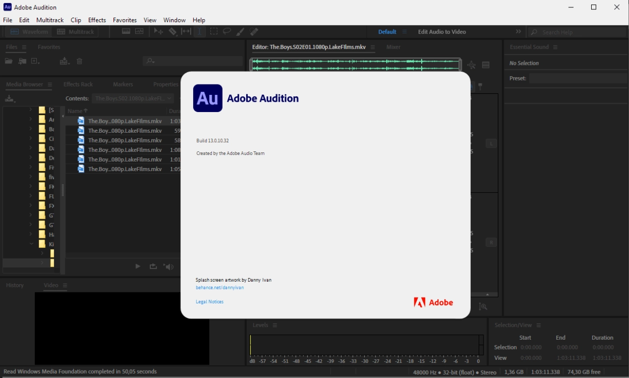 Screenshot #2 - Adobe Audition — профессиональный аудиоредактор для записи и обработки звука