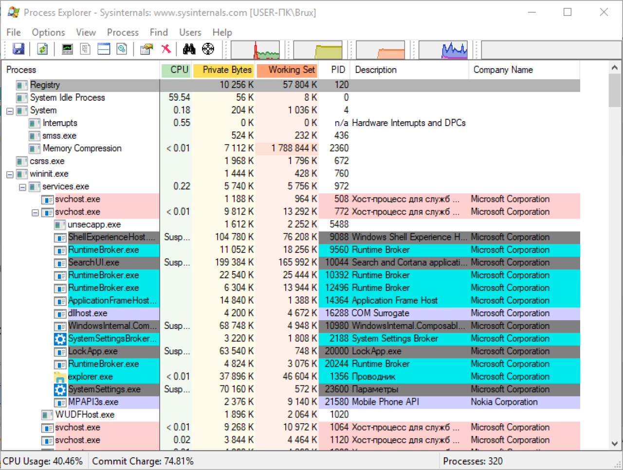 Screenshot #1 - Process Explorer