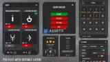 Screenshot #1 - Flat black universal GUI, 4k UI Kit - over 400 PNG files!