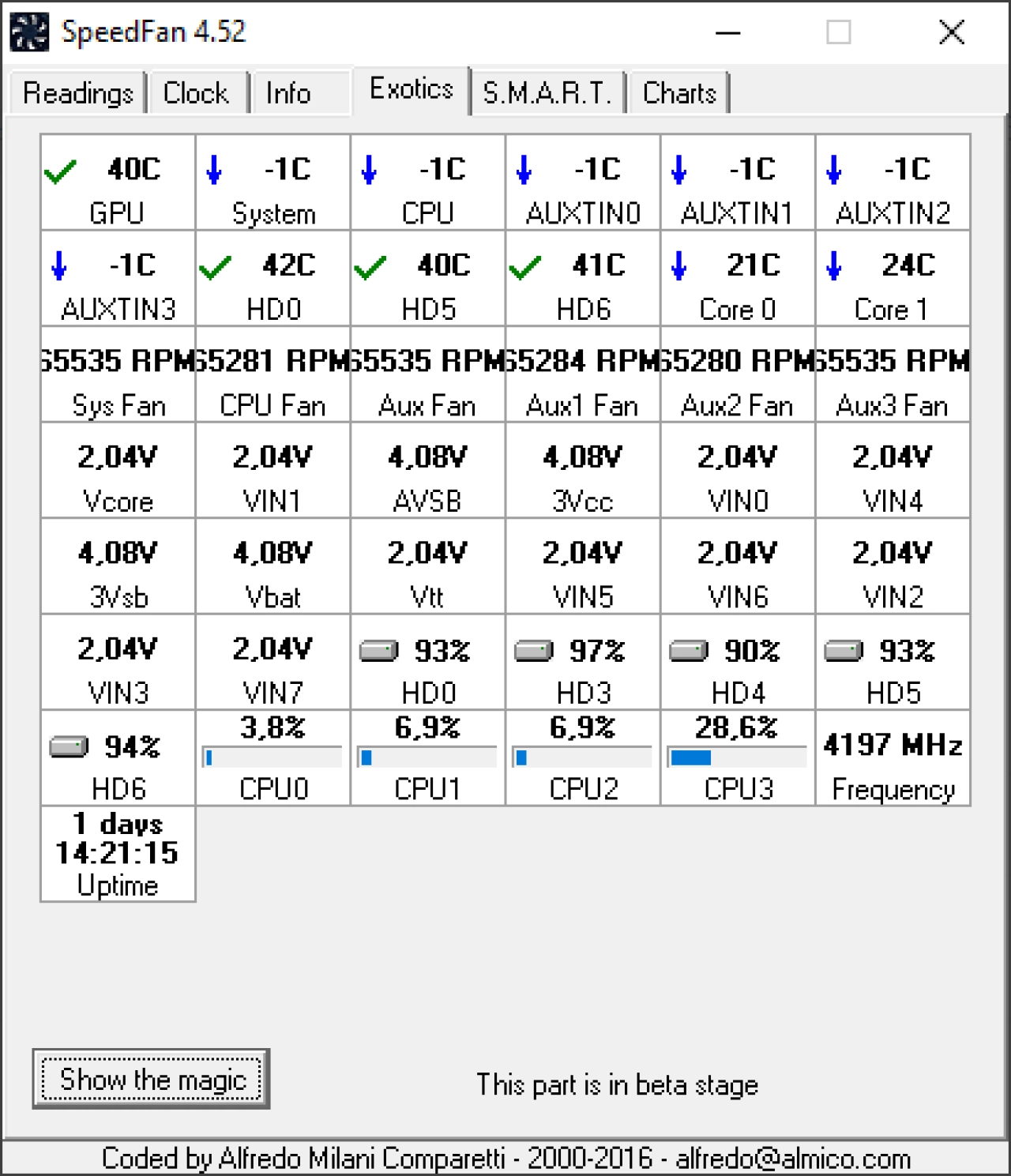 Screenshot #2 - SpeedFan 4.52 Final