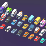 Screenshot #4 - 35 Low Poly Toon Cars Pack