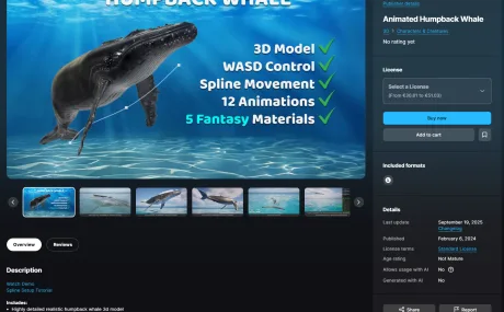 Animated Humpback Whale (UE5.3+)