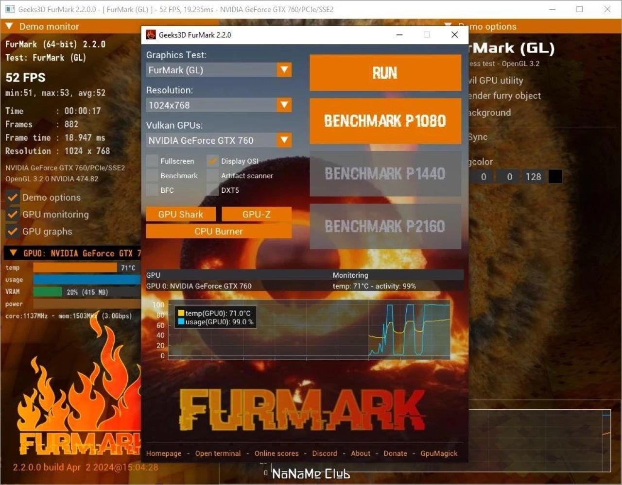Screenshot #2 - FurMark 2.2.0.1
