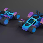 Screenshot #2 - Low Poly Tiny Cartoon Racing Cars Asset Pack