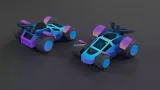 Screenshot #2 - Low Poly Tiny Cartoon Racing Cars Asset Pack