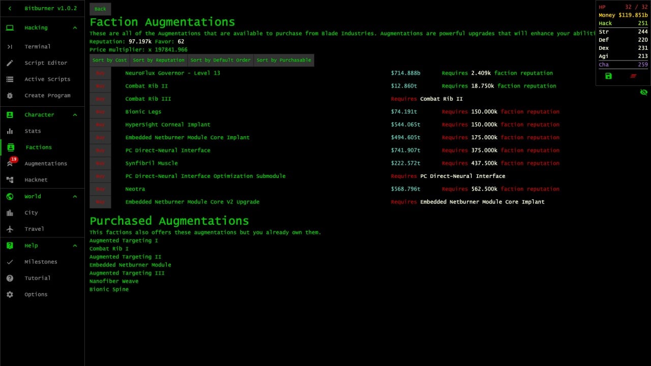 Screenshot #8 - Bitburner