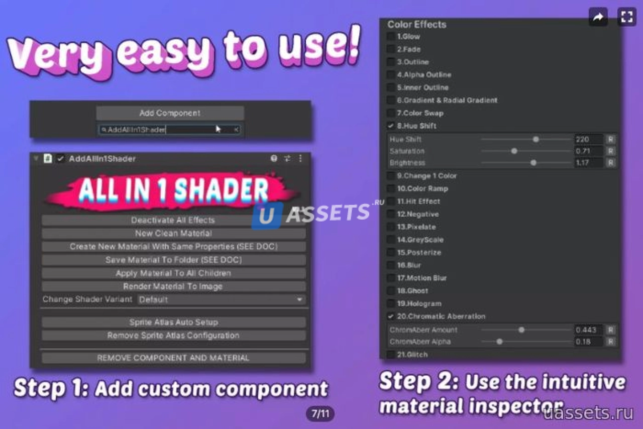 Screenshot #3 - All In 1 Sprite Shader для Unity — мощный шейдер для 2D-графики, UI и VFX