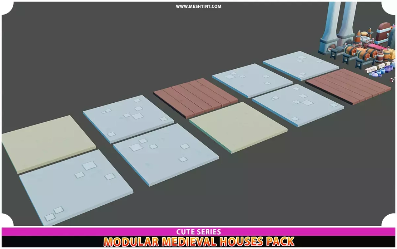 Screenshot #3 - Modular Medieval Houses and Props Pack Cute Series