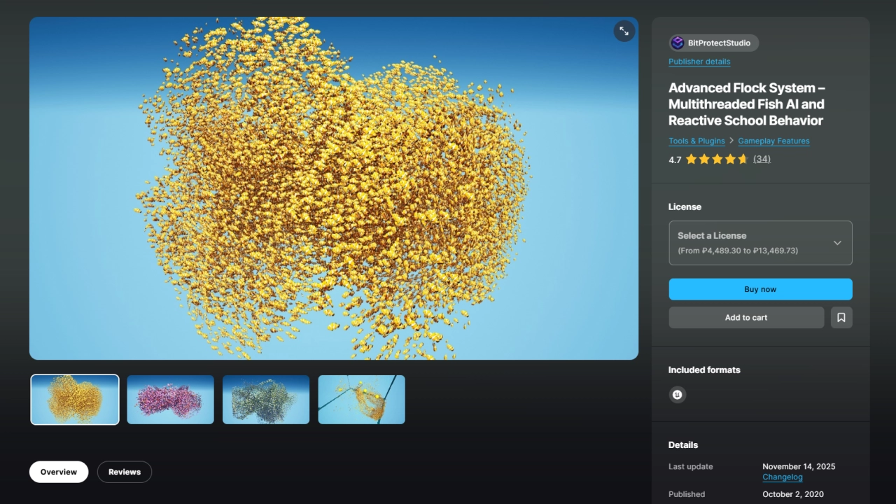 Screenshot #4 - Advanced Flock System – Multithreaded Fish AI and Reactive School Behavior UE5.5  v1.3.7