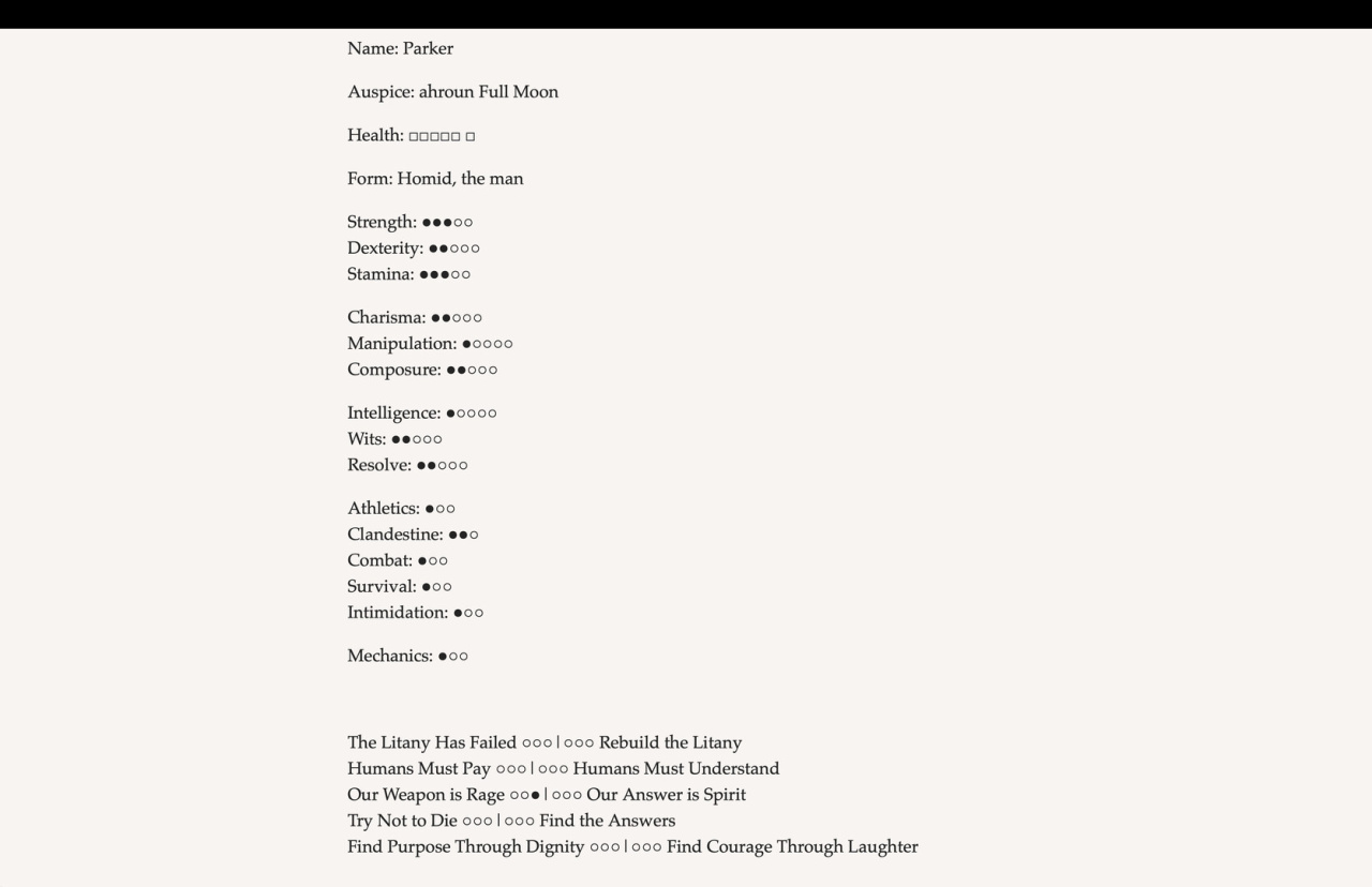 Screenshot #5 - Werewolf: The Apocalypse - The Book of Hungry Names