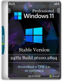 Windows 11 Pro Русская 24H2 Build 26100.2894 Stable