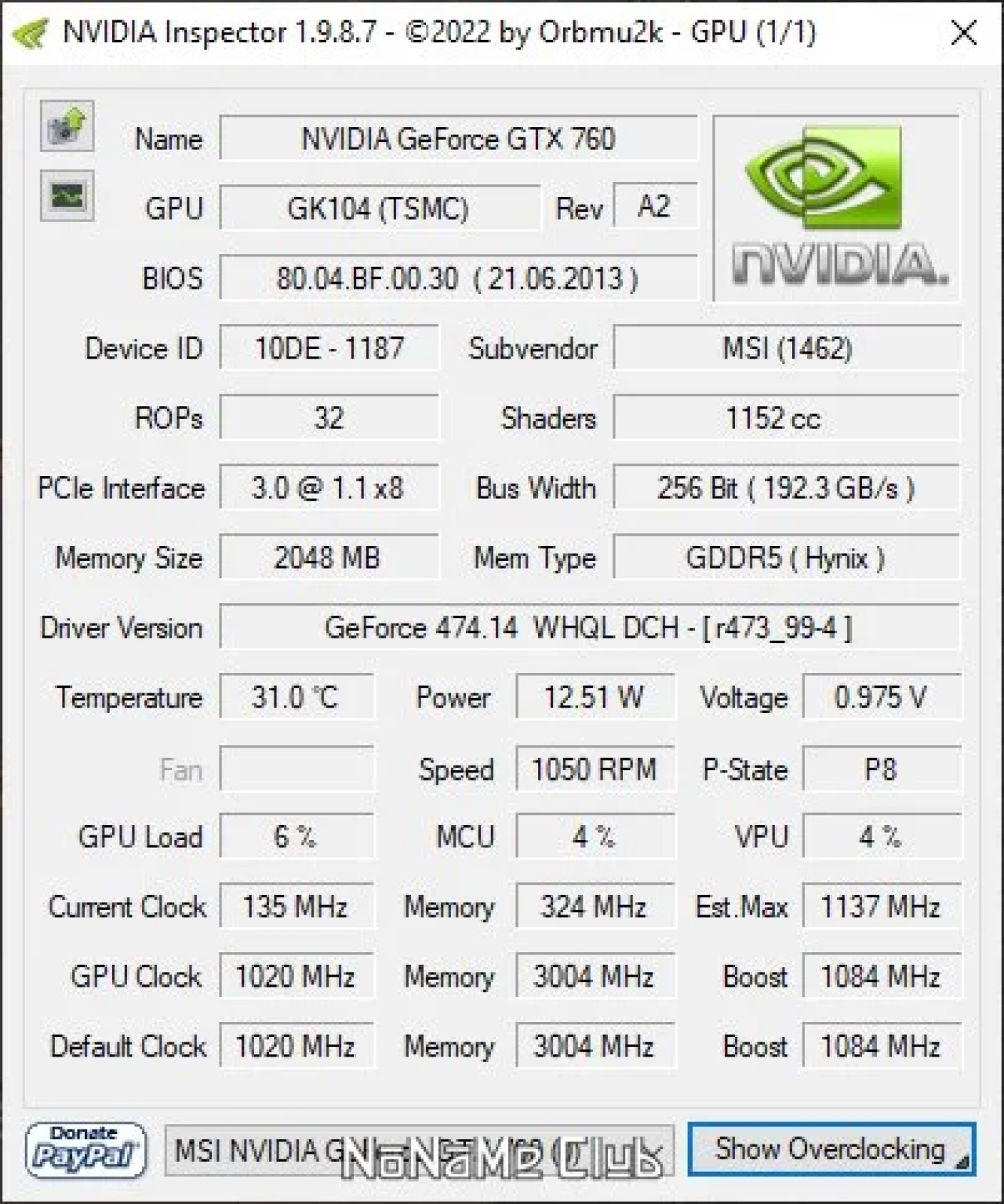 Screenshot #1 - NVIDIA Inspector 1.9.8.7 Beta