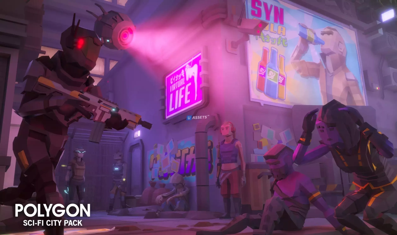 Screenshot #2 - POLYGON Sci-Fi City - Low Poly 3D Art by Synty