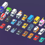 Screenshot #2 - 35 Low Poly Toon Cars Pack