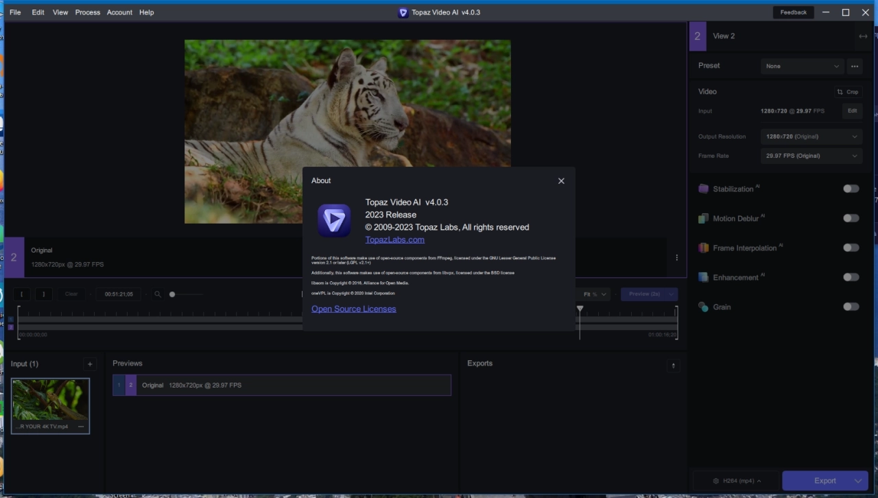 Screenshot #5 - Умный видеоредактор Topaz Video AI 4.0.3 x64 RePack by KpoJIuK