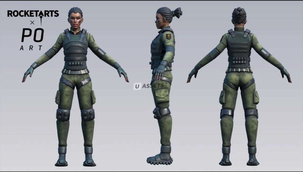 Screenshot #4 - Stylized Military Female