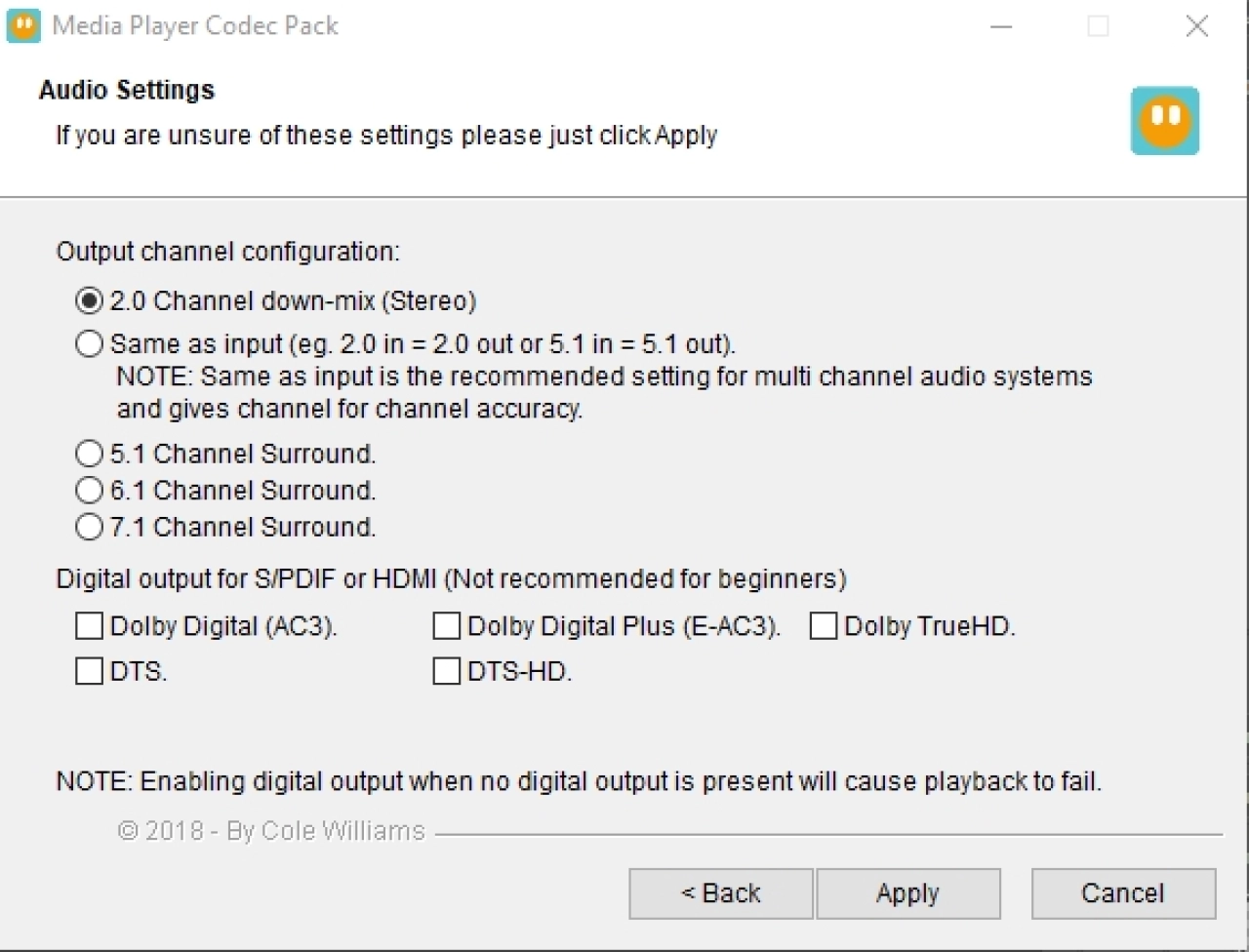 Screenshot #2 - Media Player Codec Pack (MPCP)
