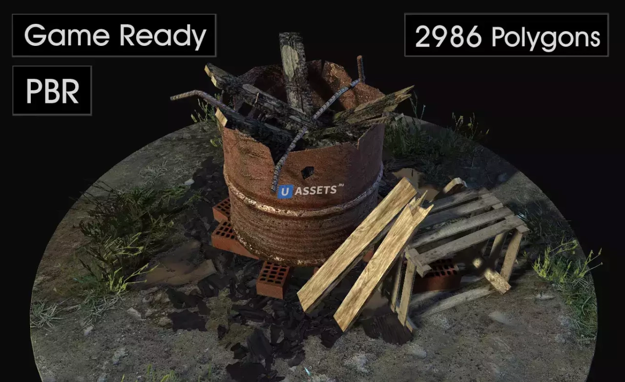 Screenshot #2 - Realistic Bonfire Type # 4 Barrel