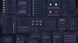 Screenshot #4 - Flat Dark Themed GUI / UI Kit - over 600 PNG