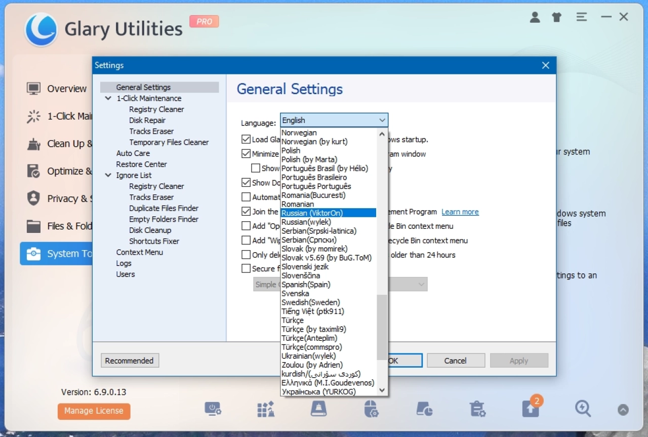 Screenshot #1 - Glary Utilities Pro 6.9.0.13 Portable by FC Portables