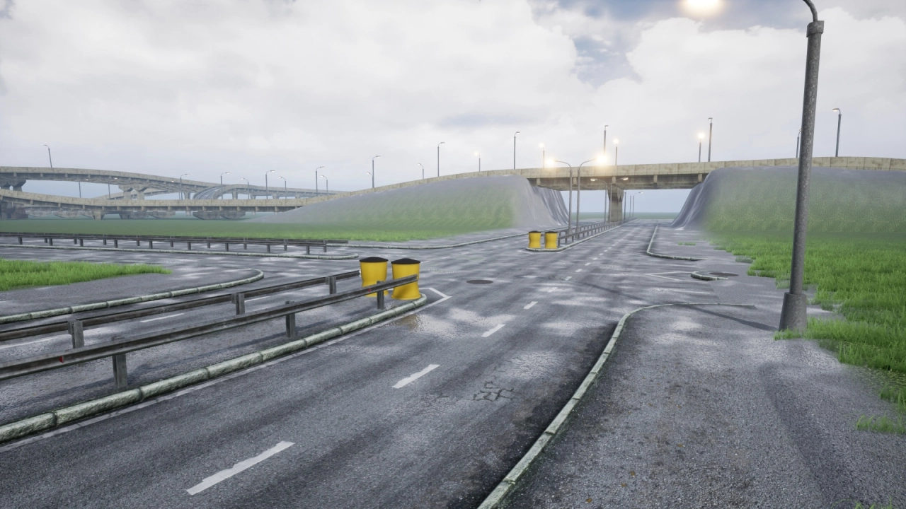Screenshot #2 - Procedural Road And Highway Tool With Simple Vehicle Traffic UE5