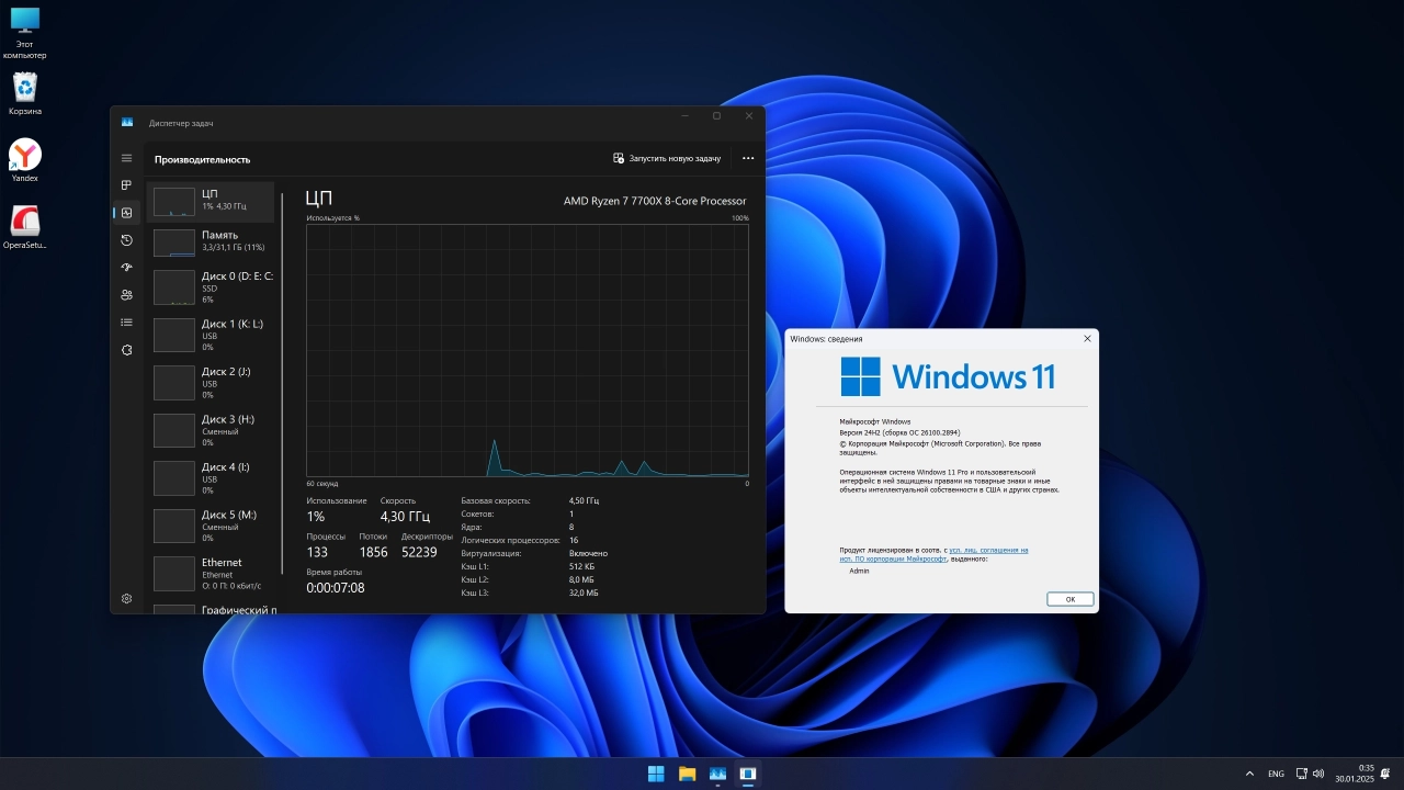Screenshot #3 - Windows 11 Pro Русская 24H2 Build 26100.2894 Stable