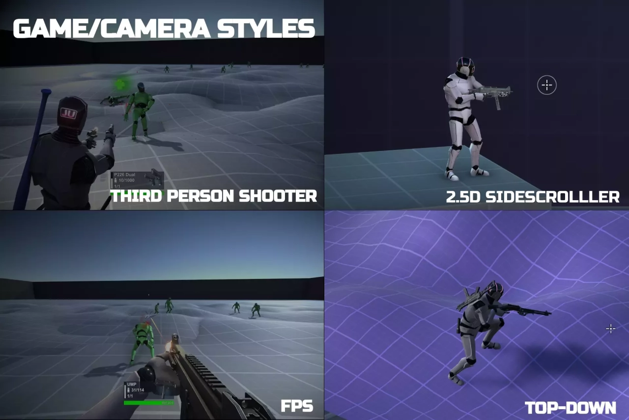 Screenshot #2 - JU TPS 3 - Third Person Shooter GameKit + Vehicle Physics for Unity