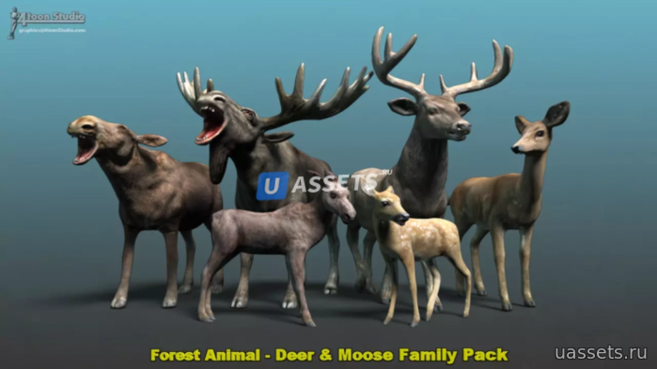 Screenshot #2 - Forest Animal - Deer & Moose Family Pack