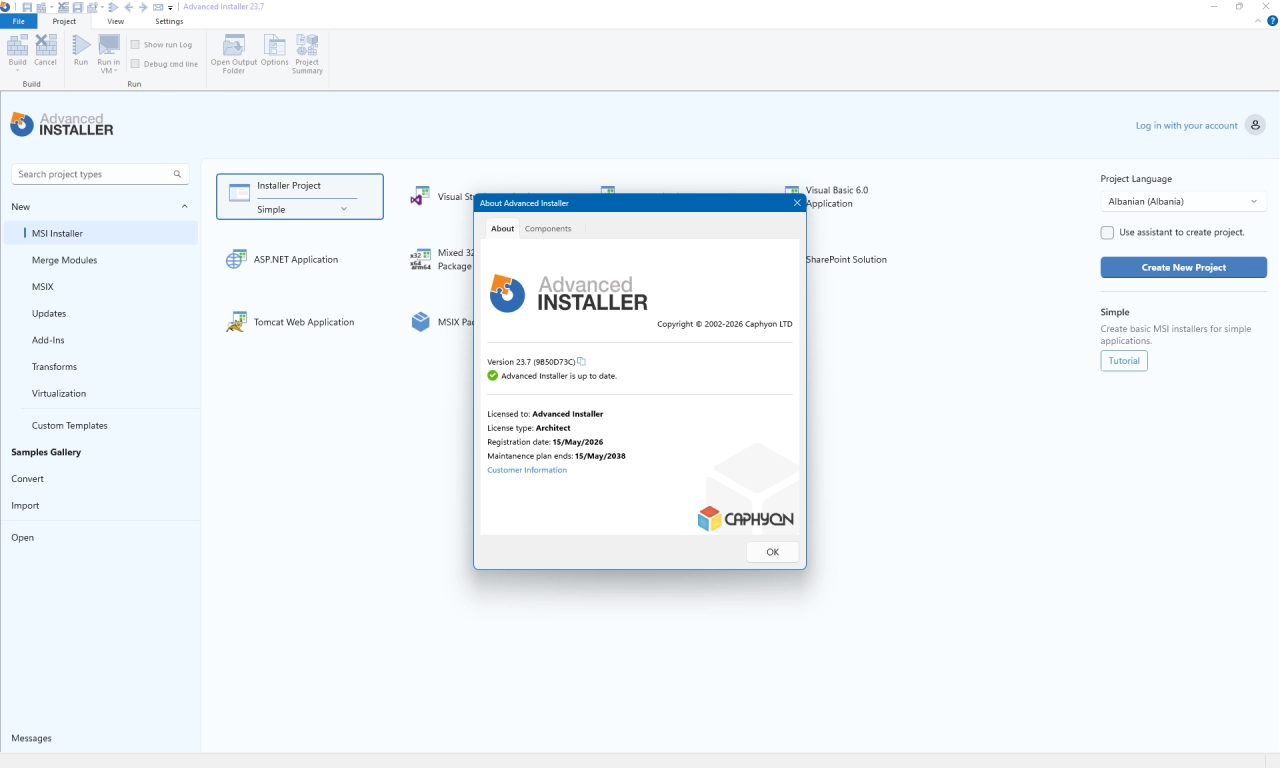 Screenshot #1 - Advanced Installer 23.x.x Architect, Enterprise, Professional + crack