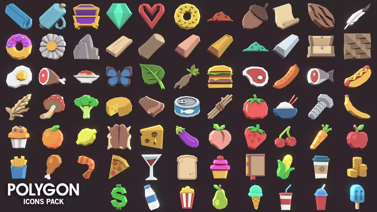 Screenshot #2 - POLYGON Icons Pack - Low Poly 3D Art by Synty