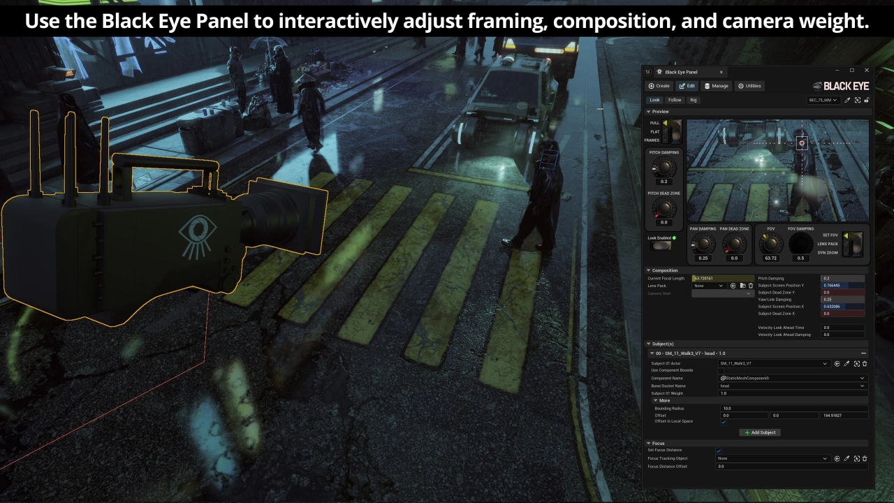 Screenshot #10 - Black Eye Camera - Powerful Procedural Camera System for Gameplay and Cinematics (UE5.7)