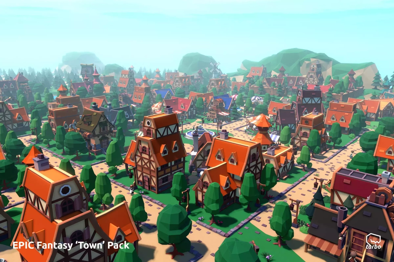 Screenshot #1 - EPIC Fantasy Town - Low Poly 3D Art