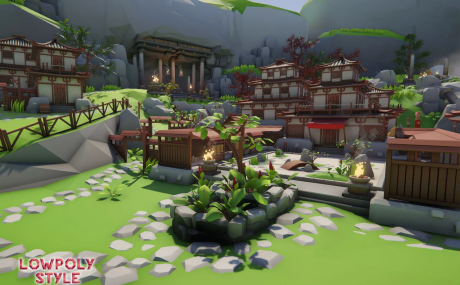 Lowpoly Style Asia Environment
