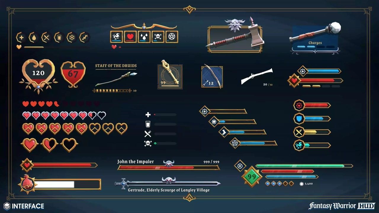 Screenshot #3 - Fantasy Warrior HUD - Synty INTERFACE - GUI