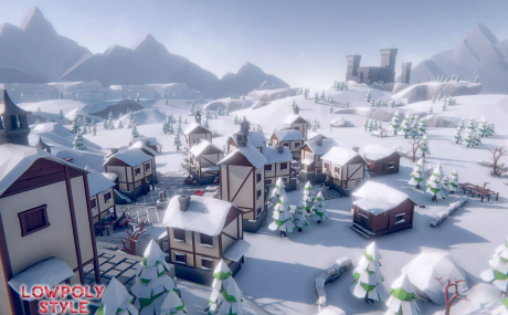 Lowpoly Style Winter Environment