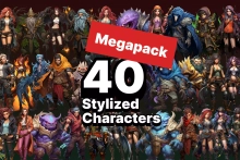 40 unique fantasy cartoon stylized male and female characters drawn style vol.4