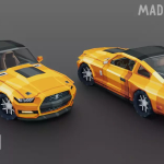 Screenshot #2 - PIXELGON Muscle Cars Pack - Low Poly Pixel Art 3D