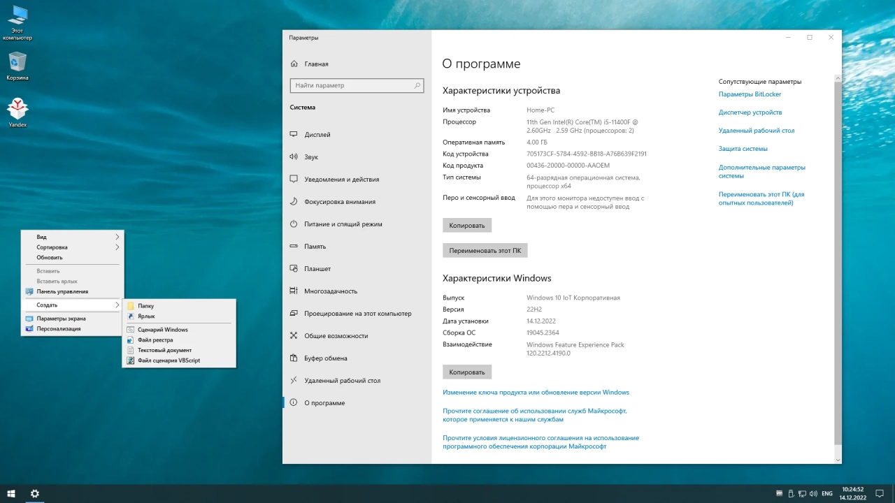 Screenshot #4 - Windows 10 Pro 22H2 x64 Rus by OneSmiLe [19045.2364]